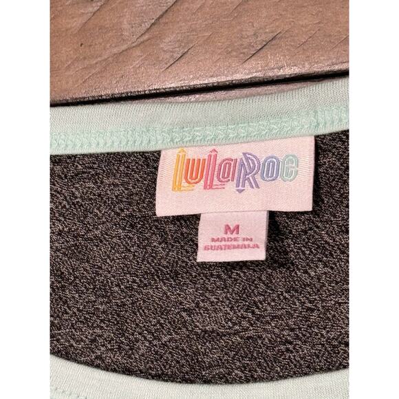 LuLaroe Julia Grey & Mint Green Short Ranglan Sleeve Dress - Women's Size M - Picture 6 of 6